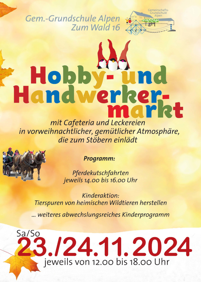 Plakat Hobby- und Handwerkermarkt GGS Alpen