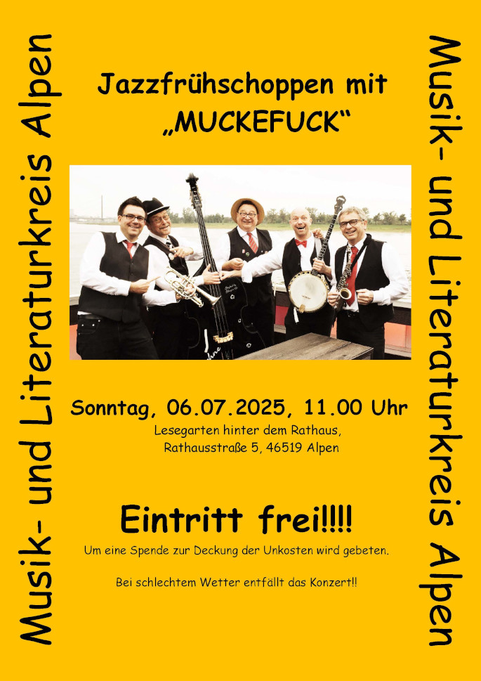 Plakat Jazzfrühschoppen mit "MUCKEFUCK"
