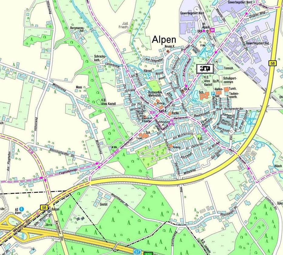 Anfahrt Reisemobilstellplatz Gemeinde Alpen